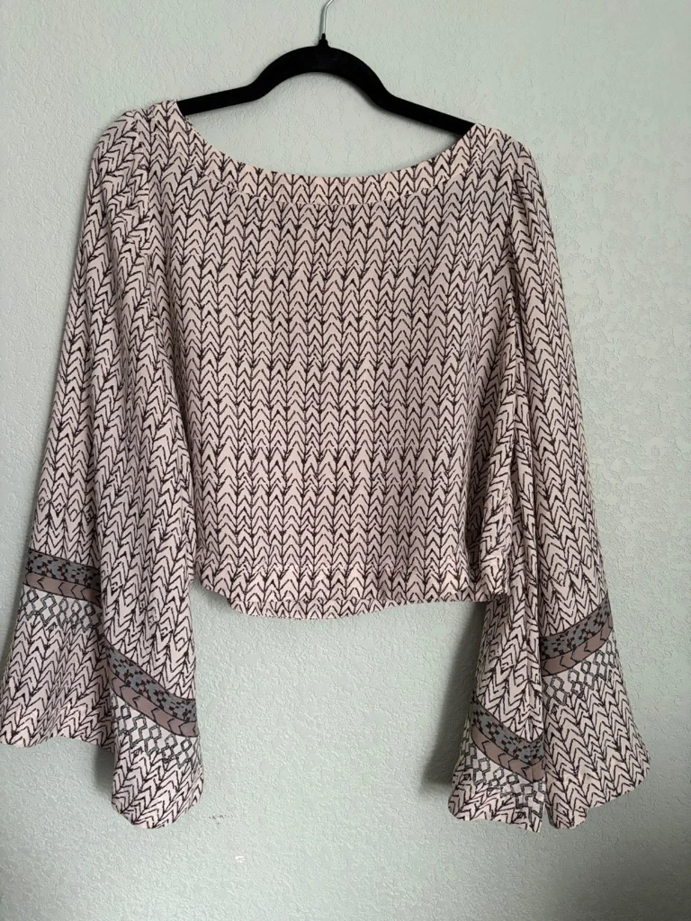 FREE PEOPLE Stars Aligned Bell Sleeve Crop Top